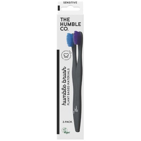 The Humble Co. Humble Brush Plant-Based Sensitive Toothbrush Четка за зъби за възрастни от растителни материали за чувствителни зъби 2 броя