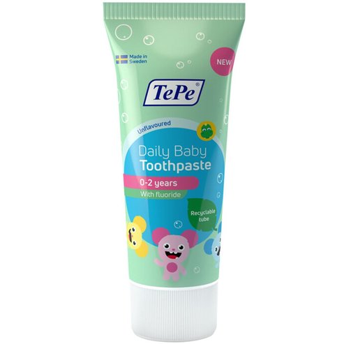 TePe Daily Baby Toothpaste Unflavoured 0-2 Years with Fluoride 50ml