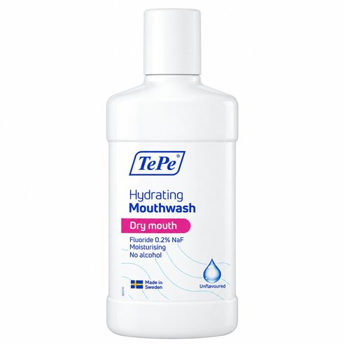 TePe Hydrating Mouthwash Хидратираща вода за уста за облекчаване на усещането за сухота в устата, без аромат 500ml - Unflavoured