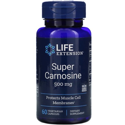 Life Extension Super Carnosine 500mg Хранителна добавка, допринася за нормалната функция на нервната система 60caps
