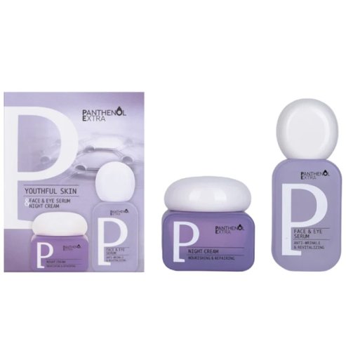 Medisei Panthenol Extra Promo Youthful Skin Anti-wrinkle & Revitalizing Face & Eye Serum 30ml & Nourishing & Repairing Night Cream 50ml
