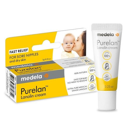 Medela PureLan Lanolin Cream Защитен, успокояващ крем за зърна от 100% чист ланолин 7gr