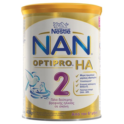 Nestle NAN Optipro HA 2 Хипоалергичен млечен прах за бебета, подходящ от 6 -ия месец 400gr