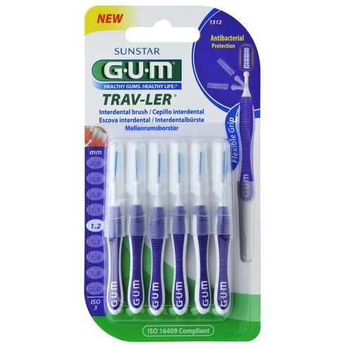 Gum Trav-Ler  Междузъбни четки, предназначени да премахнат повече плоча 1,2 мм 6бр 1512