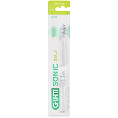 Gum Sonic Daily 4110 Soft Toothbrush Refills Heads 2 Парчета - Бяло