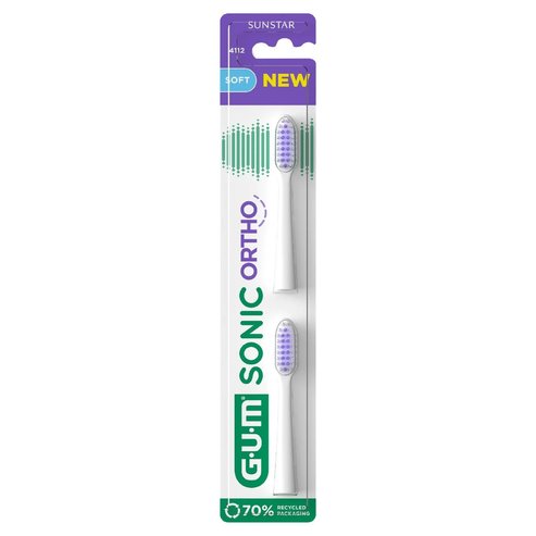 Gum Sonic Ortho Electric Toothbrush Replacement Head 2 бр