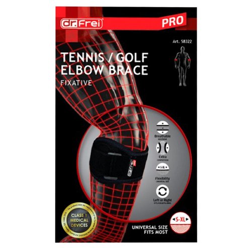 Dr. Frei Tennis / Golf Elbow Brace Fixative Черен един размер 1 бр