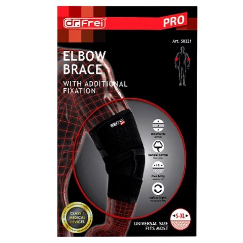 Dr. Frei Elbow Brace with Additional Fixation Черен един размер 1 бр