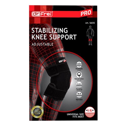 Dr. Frei Stabilizing Knee Support Adjustable Черен един размер 1 бр
