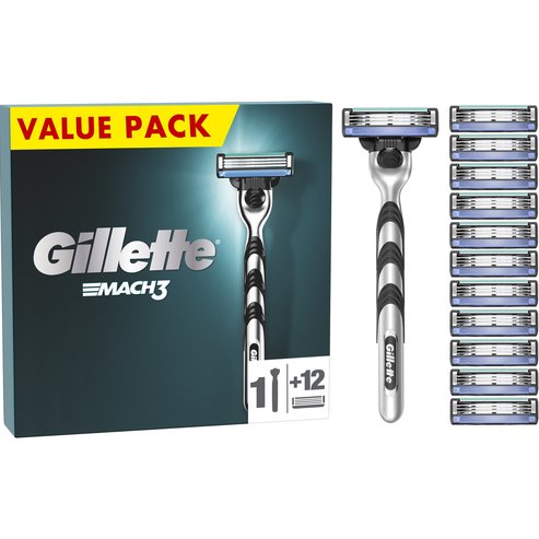 Gillette Mach3 Male Premium BladeRazor System Резервни бръснещи глави 12 части и дръжка 1 част