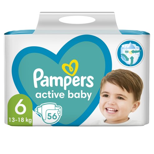 Pampers Active Baby No6 (13-18kg) Giant Pack 56 памперси