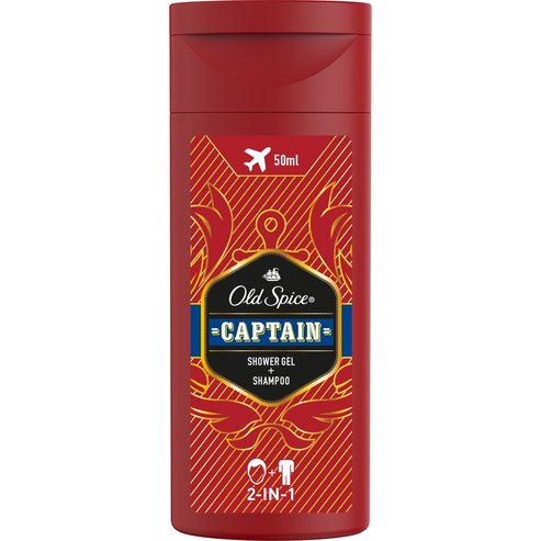 Old Spice Captain Подарък 2in1 Shower Gel & Shampoo 2в1 мъжки шампоан и душ гел Travel Size 50ml