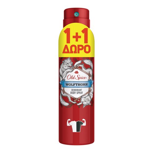 Old Spice PROMO PACK Wolfthorn Deodorant Body Spray Дезодорант с динамичен аромат само за истински мъже 2x150ml