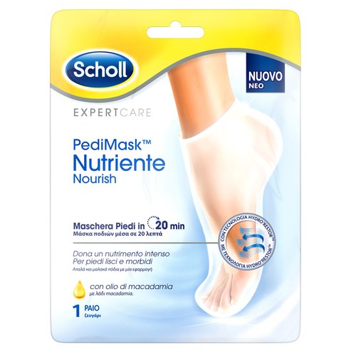 Scholl Expert Care Pedimask Nourish Овлажняваща маска за крака с масло от макадамия 1 чифт