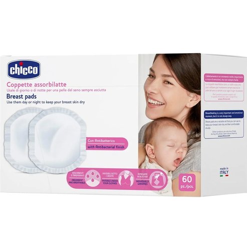 Chicco Breast Pads with Antibacterial Fabric 60 бр