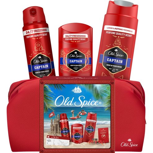 Old Spice Promo Captain Deodorant Body Spray 150ml & Deodorant Stick 50ml & 3in1 Shower & Shampoo Gel 250ml & Подарък торбичка 1 бр