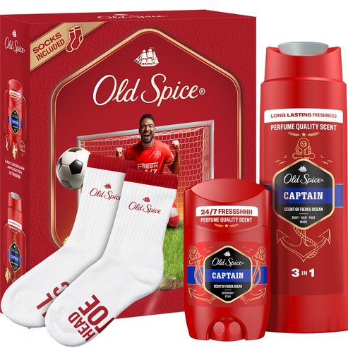 Old Spice Promo Captain Deodorant Stick 50ml & 3in1 Shower & Shampoo Gel 250ml & Football Socks 1 чифт