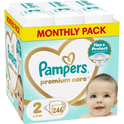 Pampers Premium Care Monthly Pack №2 (4-8kg) 246 Броя