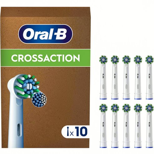 Oral-B Pro Cross Action Medium Electric Toothbrush Replacement Head White 10 бр