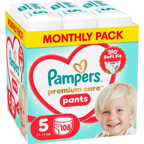 Pampers Premium Care Pants Monthly Pack No5 (11-17kg) Памперси гащи 108 части