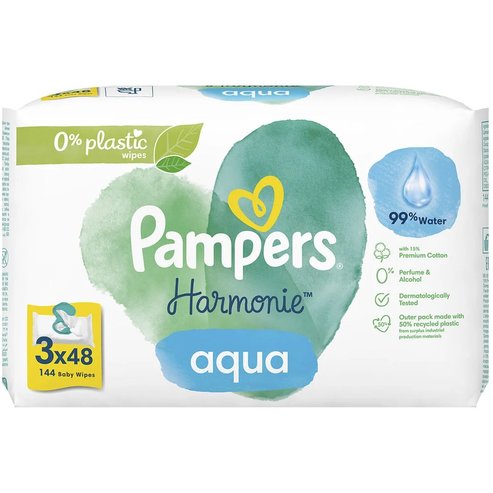 Pampers Harmonie Aqua Baby Wipes 144 бр (3x48 бр)