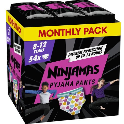 Pampers Ninjamas Pyjama Pants Girl 8-12 Years (27-43kg) Monthly Pack 54 бр