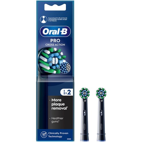Oral-B Pro Cross Action Electric Toothbrush Head Black Replacement 2 Броя