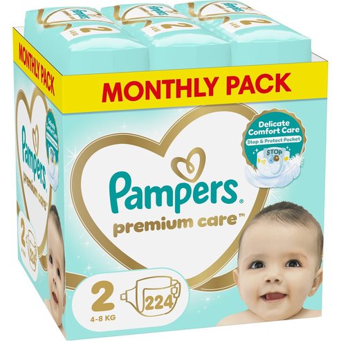 Pampers Premium Care Monthly Pack Νο2 (4-8kg) 224 памперси