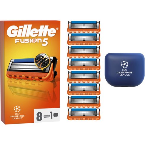 Gillette Promo Fusion 5 Replacement Razors 8 бр & Калъф за носене 1 бр