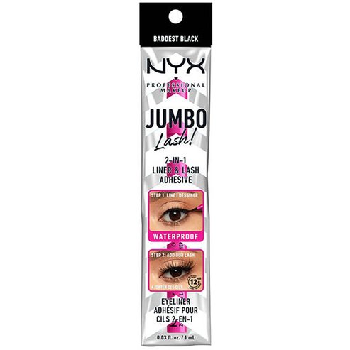 NYX Professional Makeup Jumbo Lash 2 in 1 Eye Liner & Lash Adhesive 1ml - Baddest Black