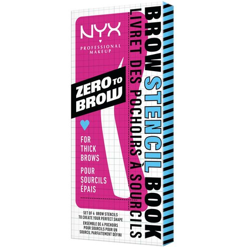 NYX Professional Makeup Brow Stencil Book for Thick Brows 1 бр (4 комплекта)