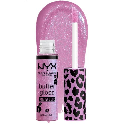 Nyx Professional Makeup Party Animals Bling Metallic Lip Butter Gloss 8ml - 02 Violet Vixen