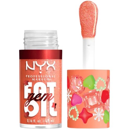 Nyx Professional Makeup Fat Oil Gem Lip Drip Хидратиращ гланц за устни за блясък & защита 4.8ml - 01 Peach Diamond