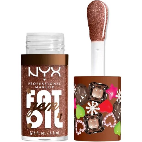 Nyx Professional Makeup Fat Oil Gem Lip Drip Хидратиращ гланц за устни за блясък & защита 4.8ml - 02 Cacao Gem