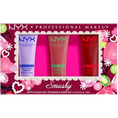 Nyx Professional Makeup Promo Xmas Edition Smushy Matte Lip Balm Коледен комплект грим с балсами за устни с нежен матов цвят в 3 различни нюанса 3 броя
