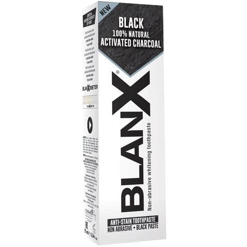 BlanX Black 100% Natural Activated Charcoal Избелваща паста за зъби с естествен активен въглен 75ml