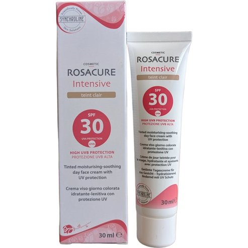 Synchroline Rosacure Intensive Cream Teintee Clair Spf30 Слънцезащитен крем за лице с цвят за чувствителна към зачервяване кожа 30ml