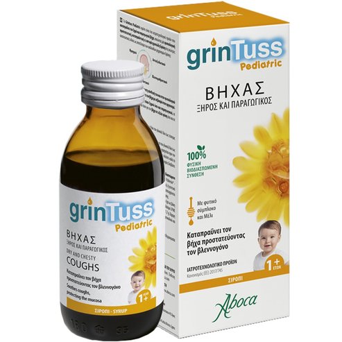 Aboca GrinTuss Pediatric Dry & Chesty Coughs 1Y+ Syrup 132ml
