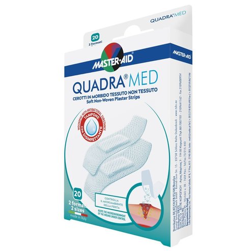 Master Aid Quadra Med 2 Sizes Soft Non-Woven Plaster Strips 78x26mm & 78x20mm 20 бр