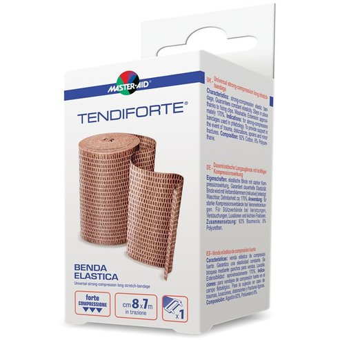 Master Aid Tendiforte Benda Elastica Universal Strong-Compression Long Stretch Bandage 1  бр - 8cm x 7m