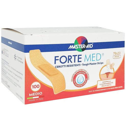 Master Aid Forte Med Tough Plaster Strips Бежово Медио 78х20мм 100 бр