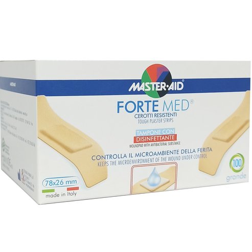 Master Aid Forte Med Tough Plaster Strips Бежово Гранде 78х26мм 100 бр