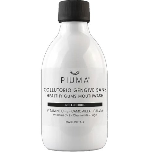 Piuma No Alcohol Healthy Gums Mouthwash Избелваща Вода за Уста с Лайка за Антиоксидантна Защита на Венците & Ментова Свежест Без Алкохол 300ml