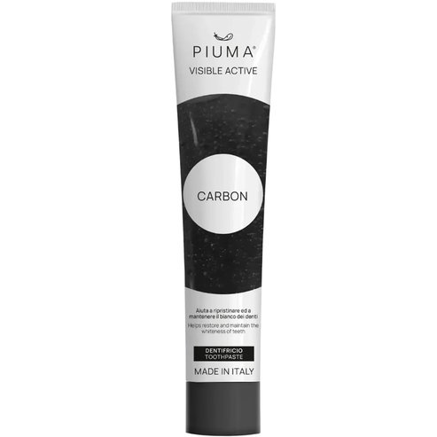 Piuma Visible Active Carbon Toothpaste Паста за Зъби с Бамбуков Въглен, която Помага за Възстановяване & Поддържане Белотата на Зъбите с Вкус на Мента 75ml