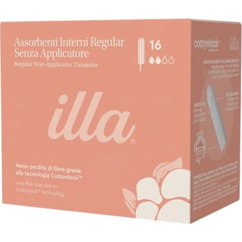 Illa Care Cottonlock Regular Tampon Ταμπόν Κανονικής Ροής από Οργανικό Βαμβάκι Ιδανικά & για Ευαίσθητο Δέρμα 16 Τεμάχια