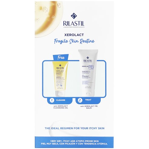 Rilastil Promo Xerolact Fragile Skin Routine PB Lipid Replenishing Anti-Irritation Balm 200ml & Подарък Protective & Anti-Irritation Cleansing Body Oil 50ml