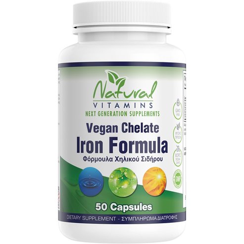 Natural Vitamins Vegan Iron Chelate Formula 50caps