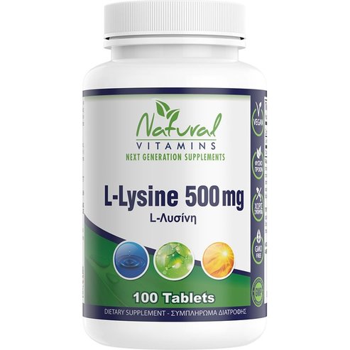 Natural Vitamins L-Lysine 500mg 100tabs
