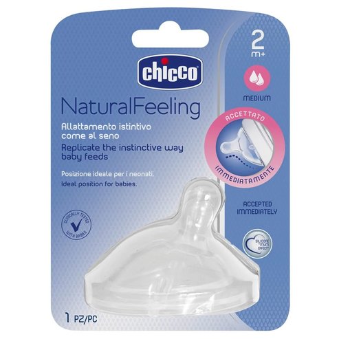 Chicco Natural Feeling 2m+ Slow Flow Teat 1 бр