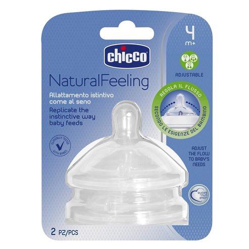 Chicco Natural Feeling 4m+ Adjustable Flow Teats 2 бр